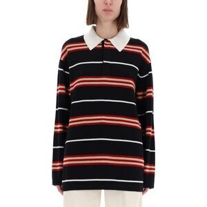 GUEST IN RESIDENCE Striped Long Sleeve Rugby Shirt Women BLACK T-Shirts & Tops